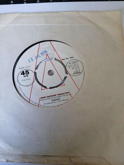 Foghat 45rpm Step Outside/Mabellene UK White Label Promo 1974