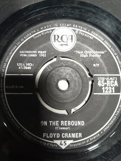 Floyd Cramer - On the rebound/Mood indigo on RCA label. Original record.