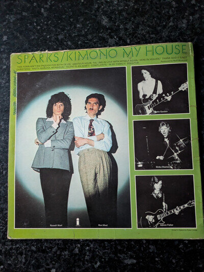 Sparks - Kimono My House Vinyl Record.