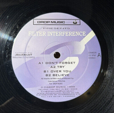 FILTER INTERFERENCE * DON'T FORGET * 12" VINYL EP (1999) DRM009 PLAYS GREAT