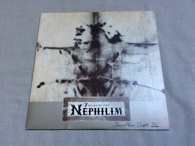 FIELDS OF THE NEPHILIM For Her Light 1990 7" VINYL SINGLE VG+ inc postcard promo