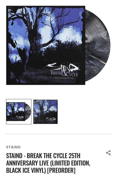 Break The Cycle Live [LP] Staind 2026 Black Ice Vinyl Limited Edition Pre-Order