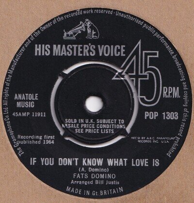 FATS DOMINO*IF YOU DON'T KNOW WHAT LOVE IS*NORTHERN*SOUL*HMV*LISTEN