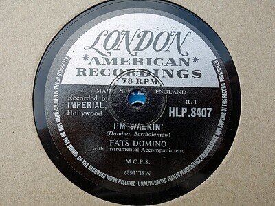 FATS DOMINO - I'm Walkin' / I'm In The Mood For Love 78 rpm disc (A++)