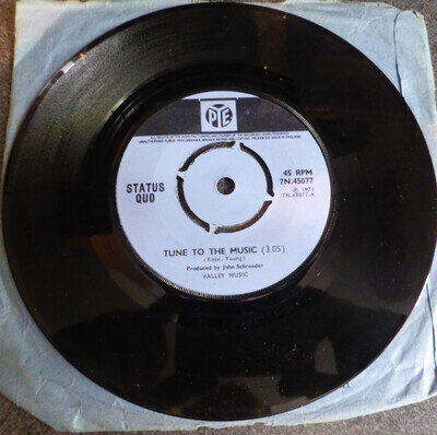 STATUS QUO ,7" SINGLE, TUNE TO THE MUSIC, ROCK, POP,70'S