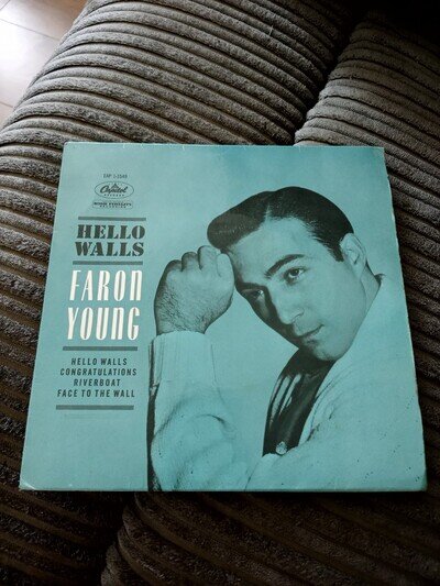Faron Young - Hello Walls 7" Vinyl Record! *Tested Working Condition*