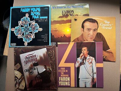 FARON YOUNG - lot of 5 x vinyl LP's- four in the morning/chapter 2/collection