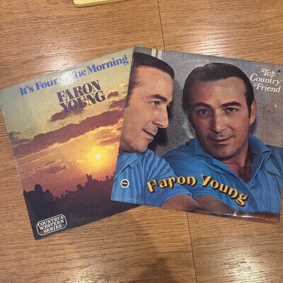Faron Young Vinyl Record Job Lot Bundle - It's Four In The Morning & Top Friend