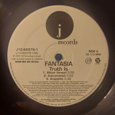 Fantasia / Truth Is / It's All Good/2004/Vinyl,12", 33 ⅓ RPM, Promo/FREE SHIP/EX