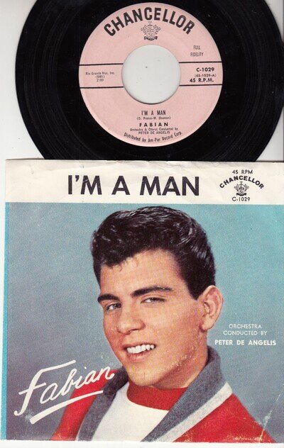 FABIAN *I'M A MAN/ HYPNOTIZED* 1958 US CHANCELLOR PS ROCK & ROLL