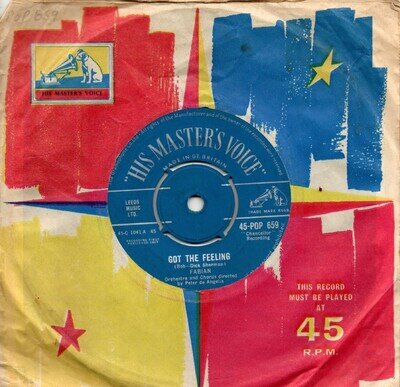 Fabian:Got the feeling/Come and get me:UK HMV:1959