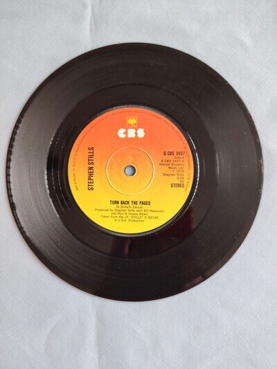 STEPHEN STILLS "TURN BACK THE PAGES" 1975 7" VINYL SINGLE IN A PLAIN SLEEVE