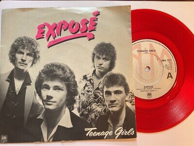 EXPOSE Teenage Girls N/Mint 1979 UK A&M Alternative P/S 7" Red Vinyl