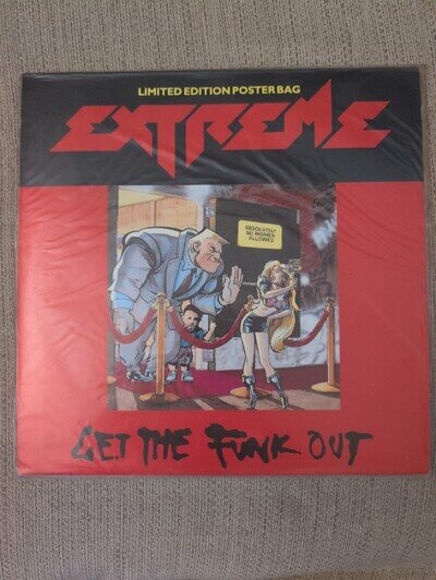 EXTREME, GET THE FUNK OUT, 1991 A&M LABEL,12', POSTER SLEEVE, HEAVY METAL, EX.