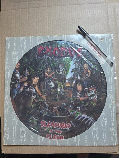 Exodus "Pleasures of the Flesh" Vinyl Picture Disc LP, METAL NM 1987