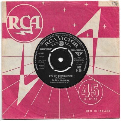 Eve Of Destruction by Barry McGuire 7" 45RPM single 1965 RCA 1469 *EX*