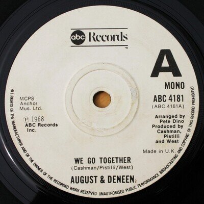 August & Deneen / The Reflections - We Go Together / Like Adam And Eve (7", Sing