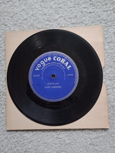 STEVE LAWRENCE ~ Pum-Pa-Lum UK One-sided DEMO 7" Single Record
