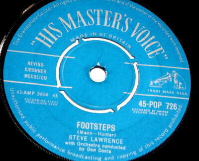 STEVE LAWRENCE "FOOTSTEPS" 1960 HMV RECORDS VINYL EXCELLENT