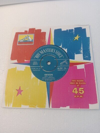 Steve Lawrence - Footsteps (HMV POP 726) VG+ Vinyl Record 7"