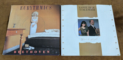 EURYTHMICS 2 x 7" SINGLES BUNDLE Vinyl Beethoven with poster/Love is a Stranger