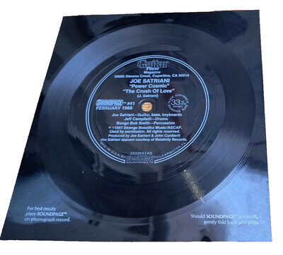 JOE SATRIANI "POWER COSMIC" / STEVE VAI "AMAZING GRACE" 1988 USA FLEXI 7"