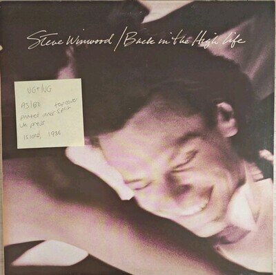 Steve Winwood Back in the High Life Vinyl Record VG+/VG ILPS9844 1986