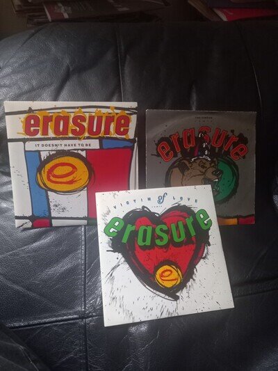 3 x Erasure 7" Vinyl Released 1987 - Picture Sleeves - See Descriptions Below