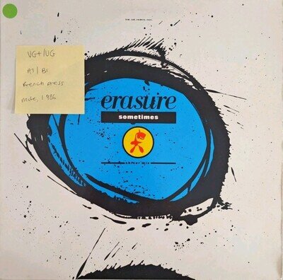 Erasure Sometimes Vintl Record VG+/VG 12MUTE51 1986