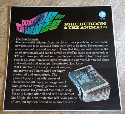Eric Burdon LP Winds Of Change UK MGM 1st Press INCREDIBLE VINYL & AUDIO PSYCH
