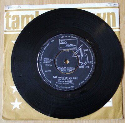 Stevie Wonder: For Once In My life. '68 UK Tamla Motown. TMG 679