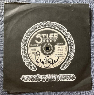 ELVIS COSTELLO - ALISON rare UK 1977 / NEW WAVE / PUNK / SIGNED !!! / MINT- !!!