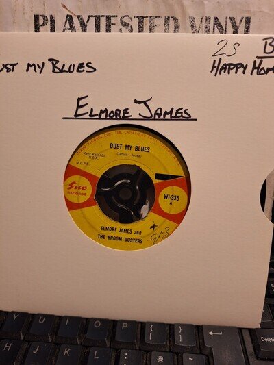 ELMORE JAMES & THE BROOM DUSTERS DUST MY BLUES SUE UK VG- 7" VINYL SINGLE RECORD