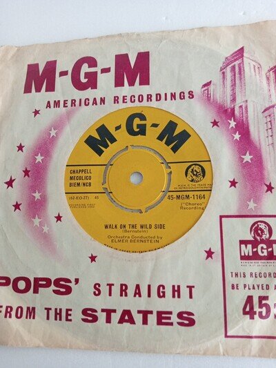Elmer Bernstein - Walk On The Wild Side (MGM 1164) VG+ Vinyl Record 7"