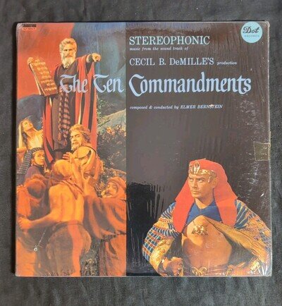 Elmer Bernstein TEN COMMANDMENTS Film Soundtrack 2xLP In Shrink NM Vinyl Q178