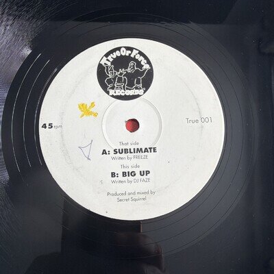 Freeze - Sublimate / DJ Faze - Big Up - 12" Vinyl True Or False Records VG+