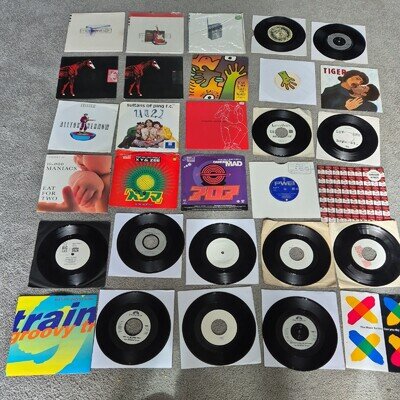 X30 7" Brit Pop Indie Vinyl Single Records white stripes , suede , happy mondays