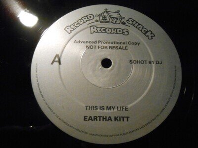 Eartha Kitt - "This Is My Life / (Dub Mix)" - RECORD SHACK 12" Single PROMO