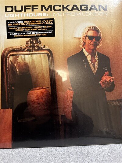 DUFF MCKAGAN LIGHTHOUSE LIVE FROM LONDON Hand SiGNED Vinyl Limited 1000 Copies