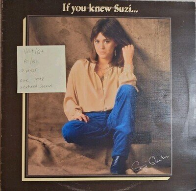 Suzi Quatro If You Knew Suzi Vinyl Record VG+/G+ SRAk532 1978