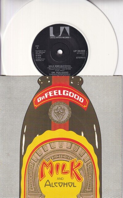 70s New Wave Pub Rock DR FEELGOOD milk and alcohol 1978 UK 7" White Vinyl 45 M