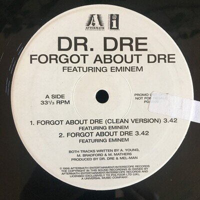 Dr Dre - Forgot About Dre feat Eminem 12" Promo