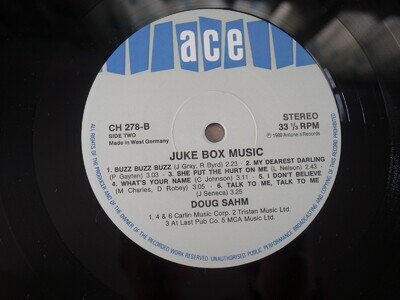 DOUG SAHM Juke Box Music vinyl LP (Ace Records Ltd., 1989)