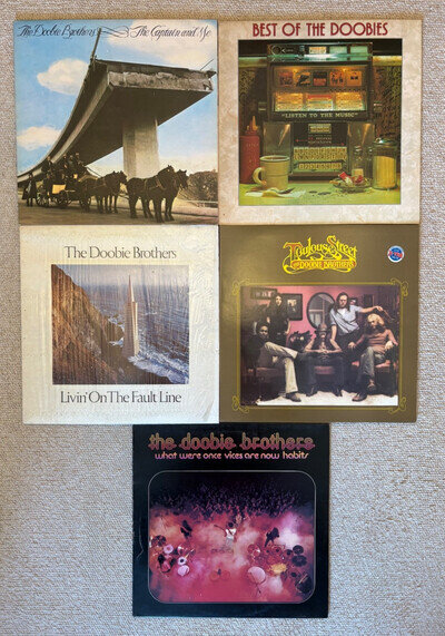 5 X *DOOBIE BROTHERS* VINYL RECORDS* LP'S *COLLECTION* JOB LOT *TOULOUSE STREET*