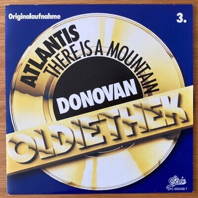 DONOVAN: ATLANTIS/THERE IS A MOUNTAIN, 1987 DUTCH 7” PS SINGLE, EPIC, UNPLAYED