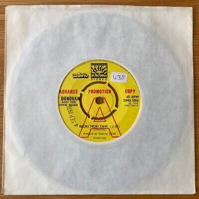 DONOVAN: RICKI TICKI TAVI, 1970 UK PROMO/DEMO 7” VINYL SINGLE, DAWN DNS 1006, EX