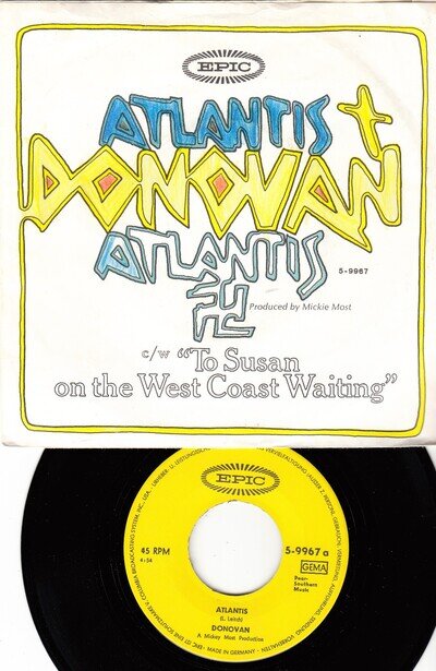 DONOVAN *ATLANTIS/ TO SUSAN...* 1968 GERMAN EPIC PS FOLK/ PSYCH ROCK
