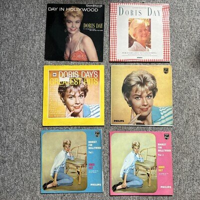 Lot of 6 Different Vintage Doris Day LP Record Albums Hollywood Hits