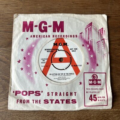 Pop Lisa Kirk I'm Sitting On Top Of The World MGM DEMO 1161