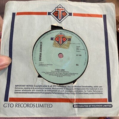 DONNA SUMMER - I Feel Love 7” Vinyl Record VG+